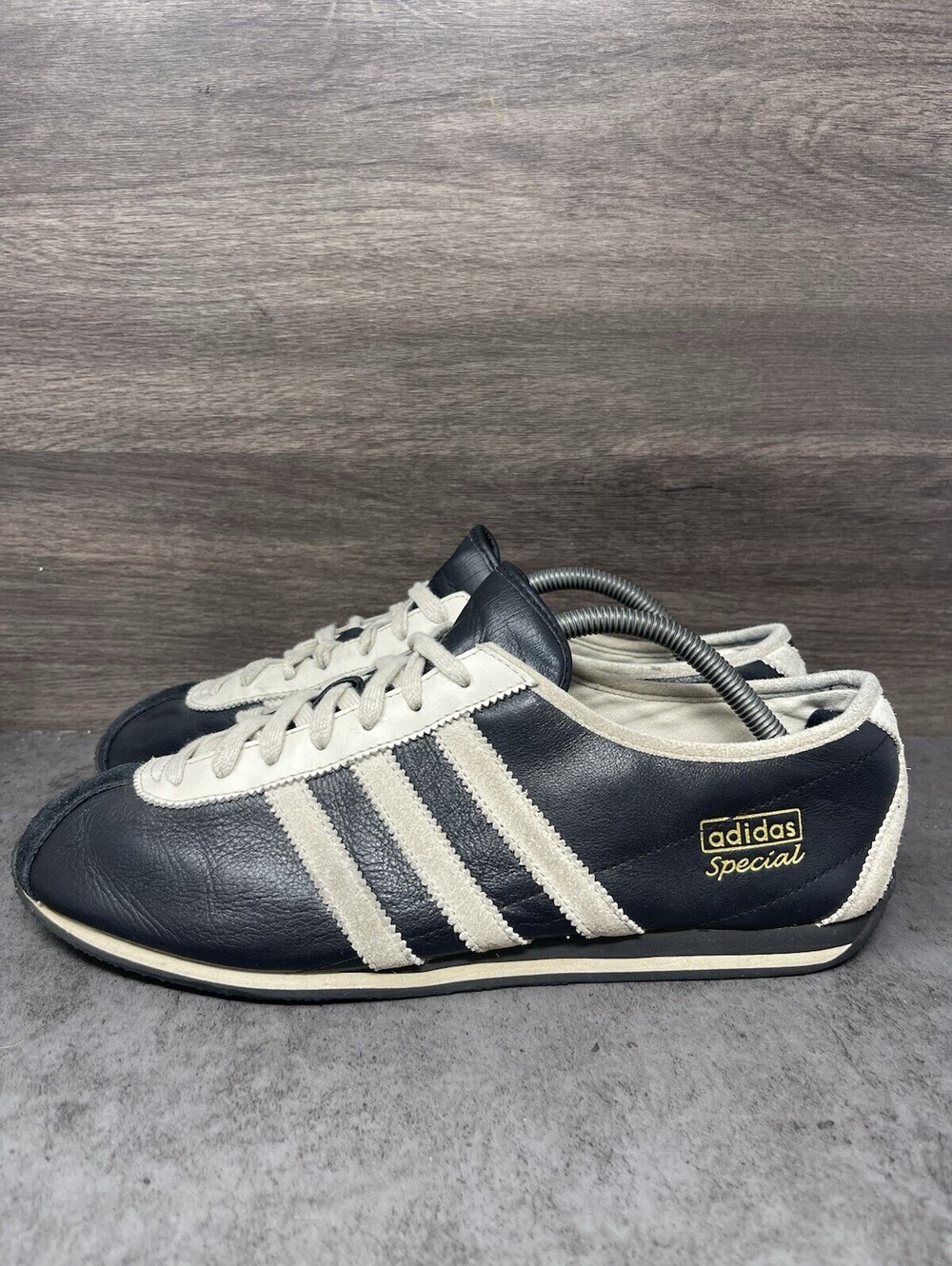 adidas Special Womens Size 9.5 Black White Leather Retro Low Top